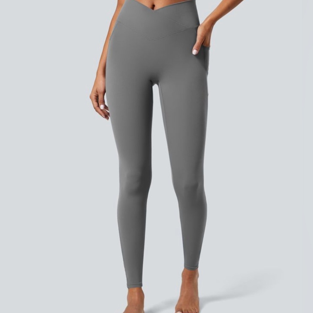 Halara Softlyzero Crossover Leggings XL women’s pocket legging NWT gray